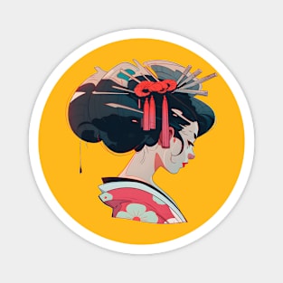 Lovely Geisha Portrait Magnet